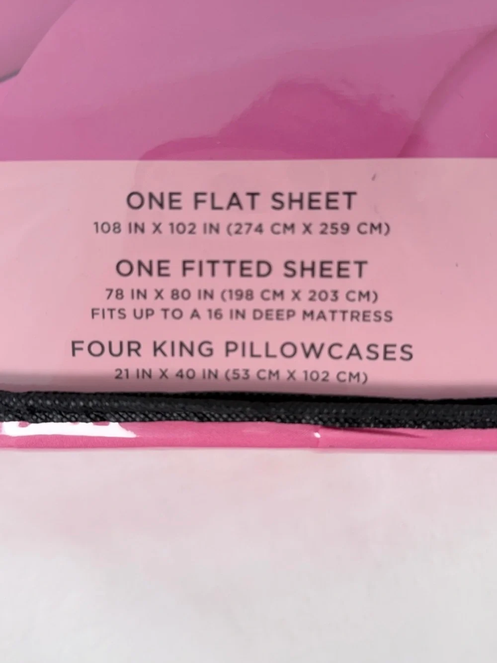 Juicy Couture Home King Sheet Set Bright Pink 6 Piece Bedding Set Flat Fitted